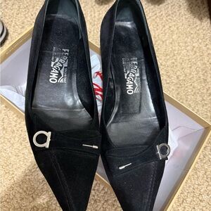 Salvatore Ferragamo Women's Black Suede Loafers